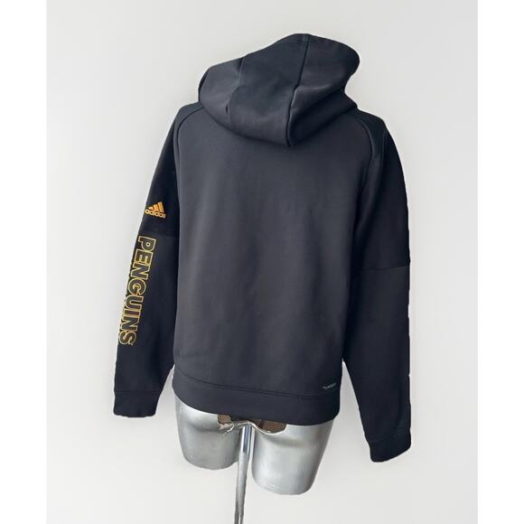 Adidas Pittsburgh Penguins NHL Hoodie Jacket Small Black ClimaWarm Full Zip - Picture 5 of 11